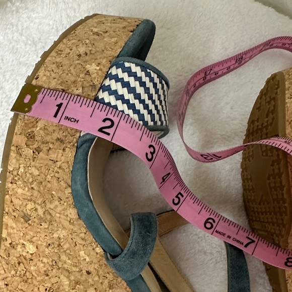 Jimmy Choo Blue and White Wedge Sandals - Picture 10 of 17